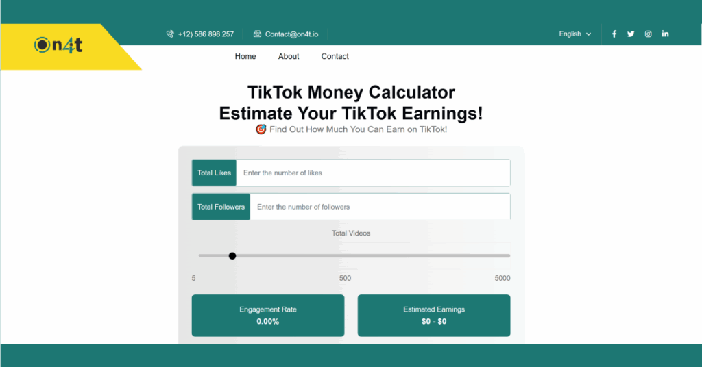 ON4T.io’s TikTok Money Calculator